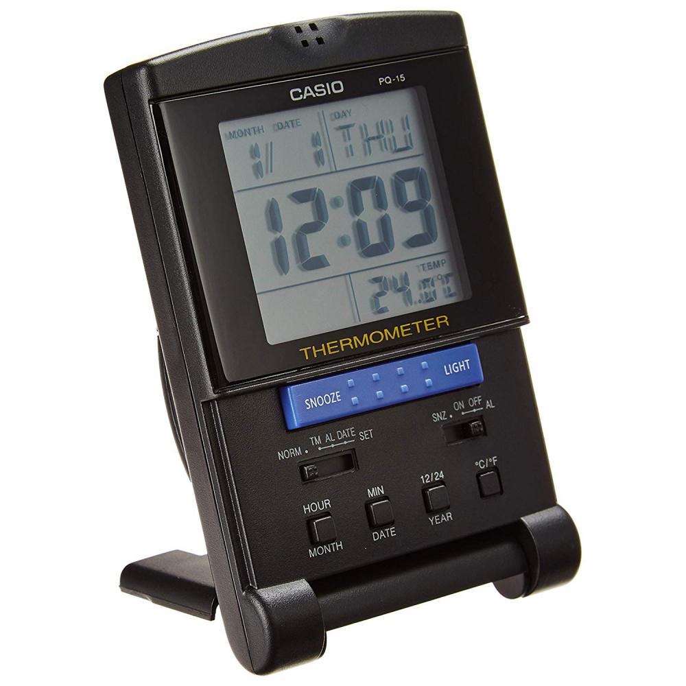 Casio Travel Alarm Clock with Thermometer PQ151K 79767587871 eBay