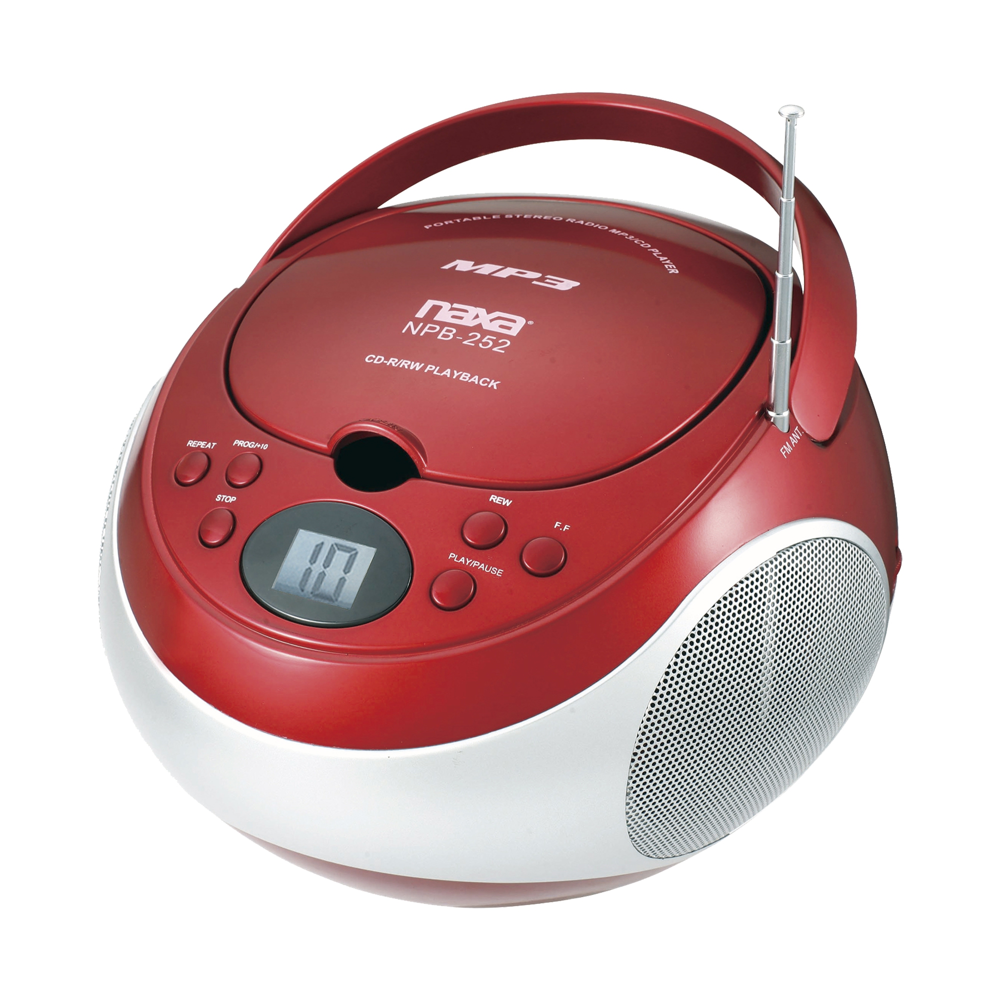 Naxa Portable Mp3cd Player With Amfm Stereo Radio And Aux In Red Ebay 9084