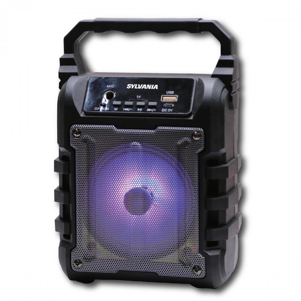 Sylvania SP389 Bluetooth Speaker with FM Radio, USB and LED Light